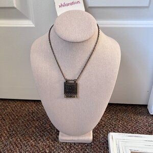 Xhilaration NWT antique gold tone aztec tribal pendant necklace